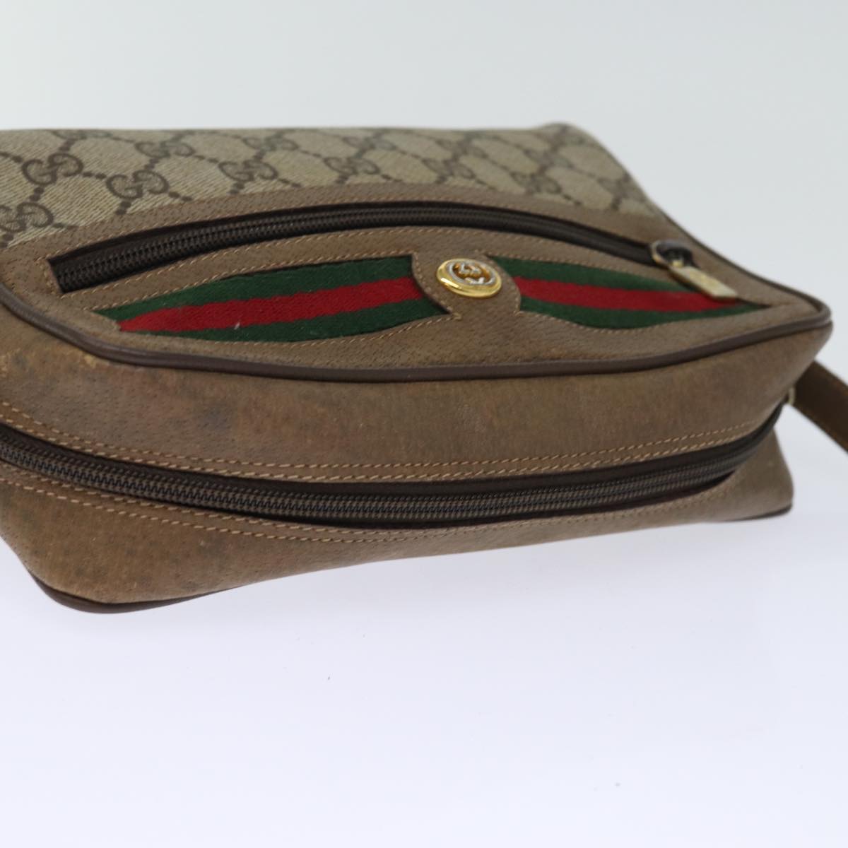 GUCCI GG Supreme Web Sherry Line Shoulder Bag Red Beige 56 02 087 yk12506