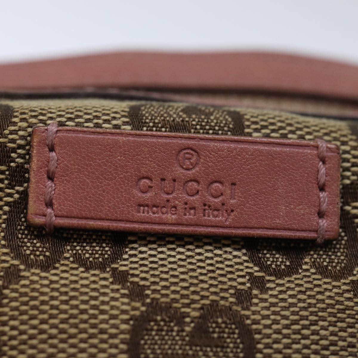GUCCI GG Canvas Bamboo Pouch Beige 246175 yk12525