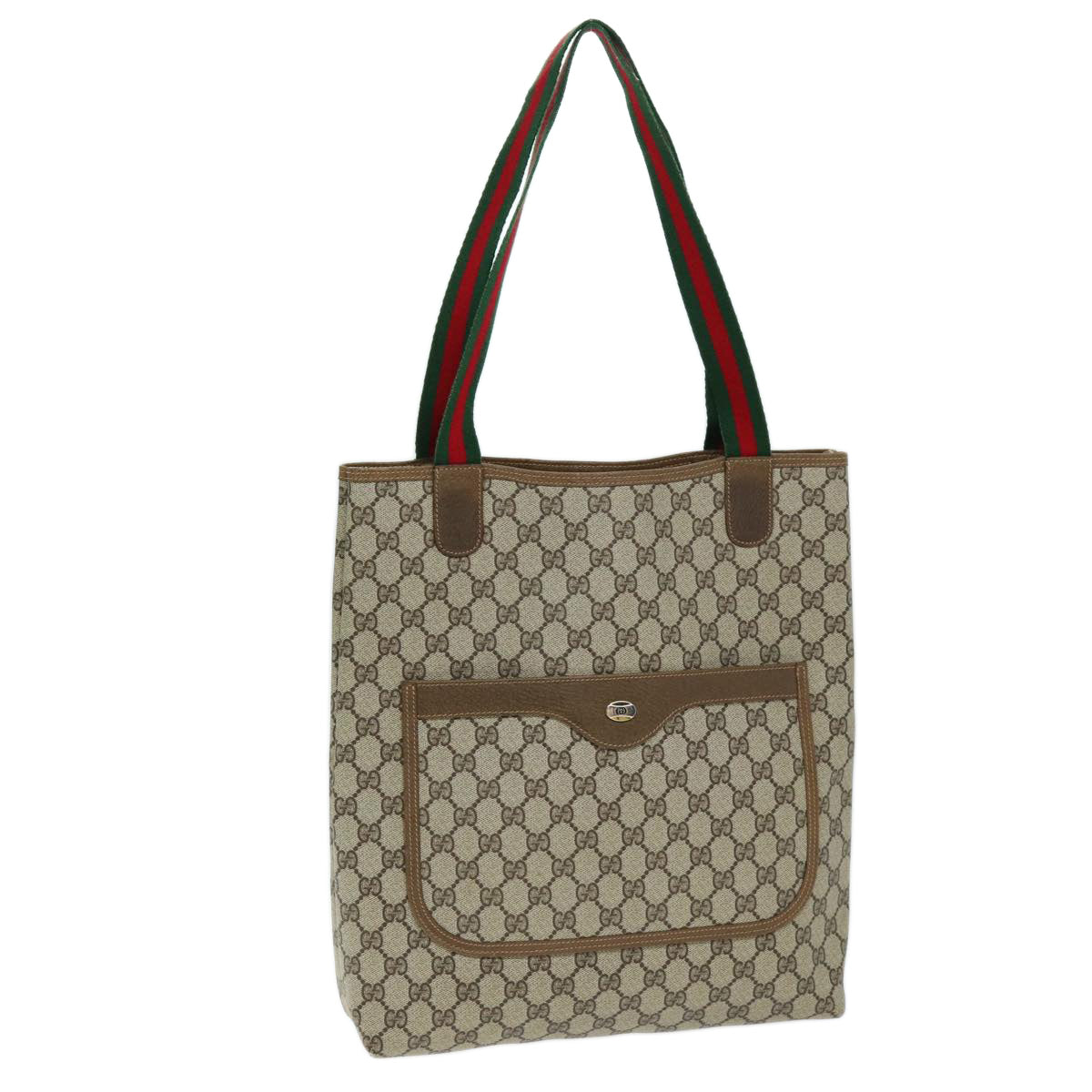GUCCI GG Supreme Web Sherry Line Tote Bag PVC Beige Red 40 02 003 yk12529
