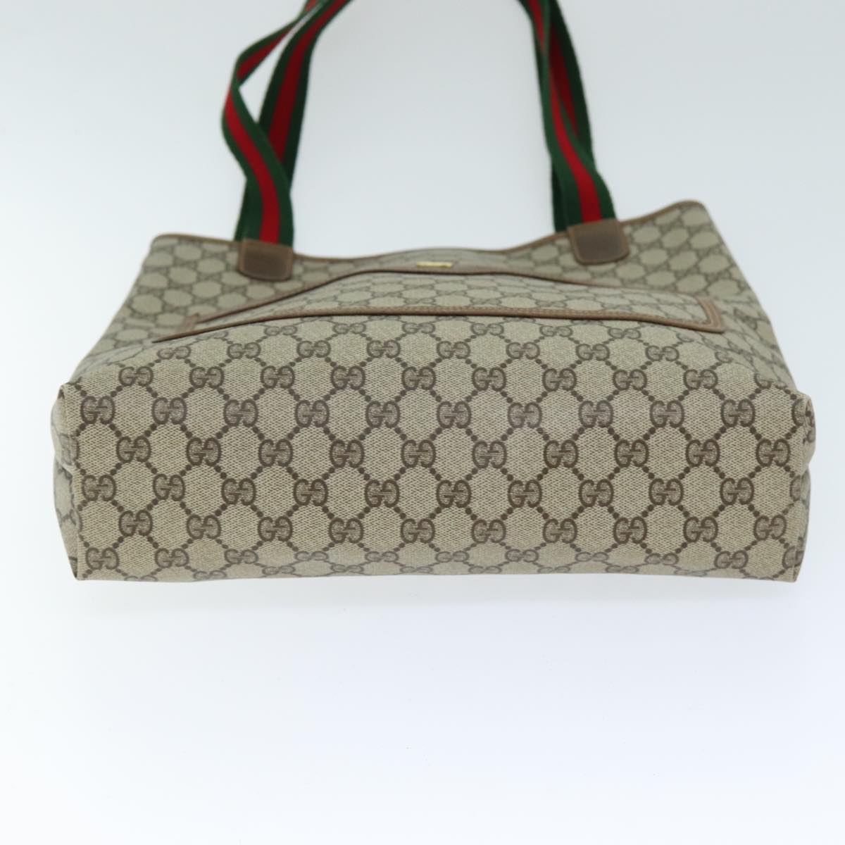 GUCCI GG Supreme Web Sherry Line Tote Bag PVC Beige Red 40 02 003 yk12529