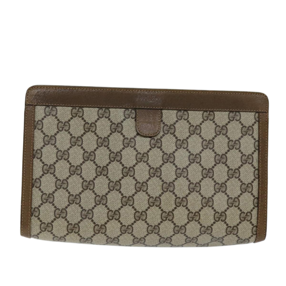 GUCCI GG Supreme Web Sherry Line Clutch Bag PVC Beige Red 89 01 033 yk12556