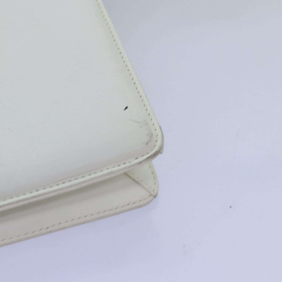 GUCCI Interlocking Shoulder Bag Leather White yk12575