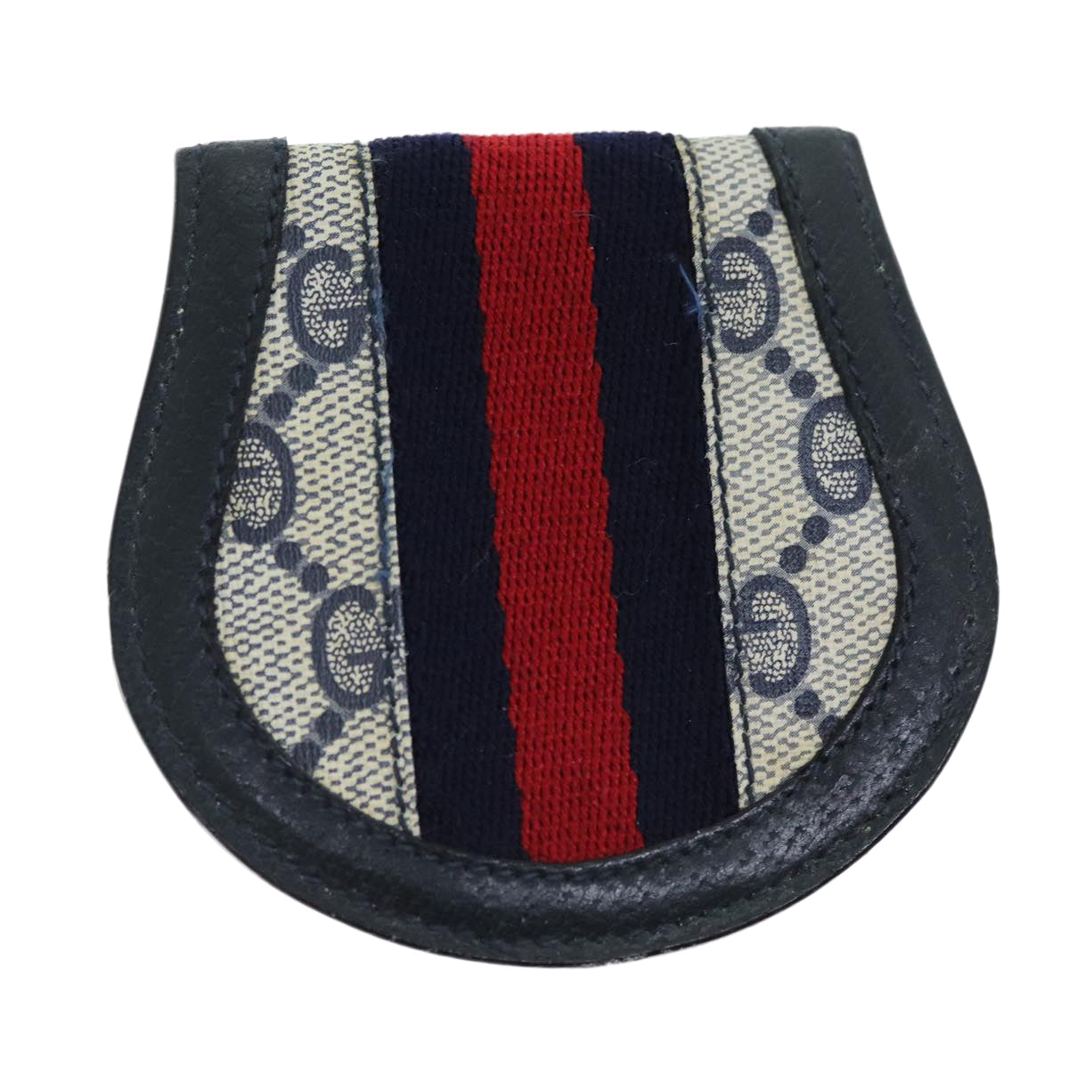 GUCCI GG Supreme Sherry Line Coin Purse PVC Red Navy yk12588