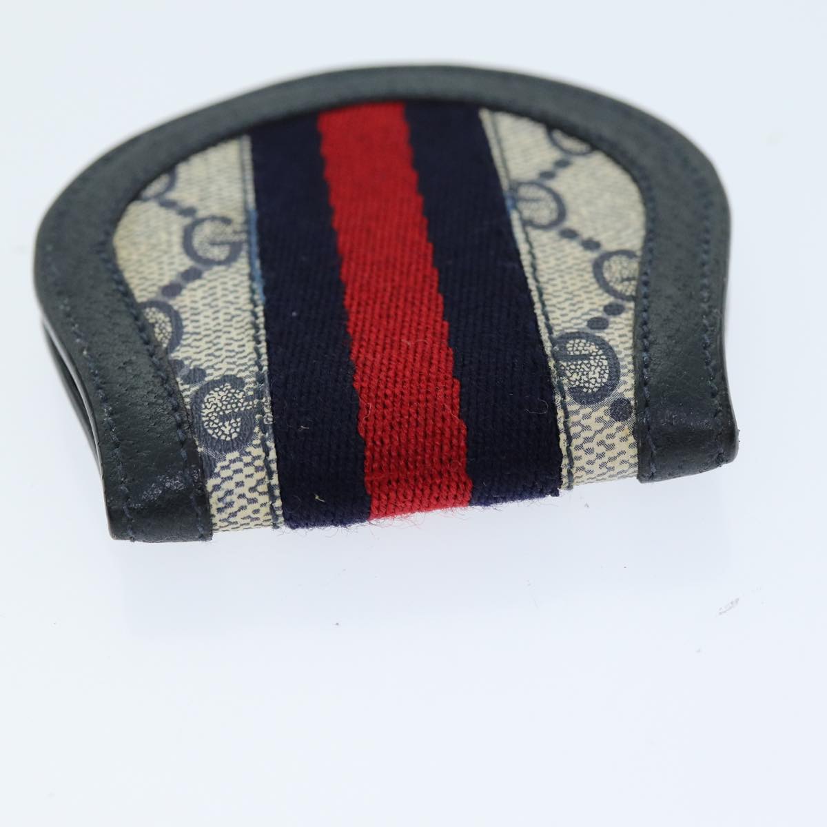 GUCCI GG Supreme Sherry Line Coin Purse PVC Red Navy yk12588