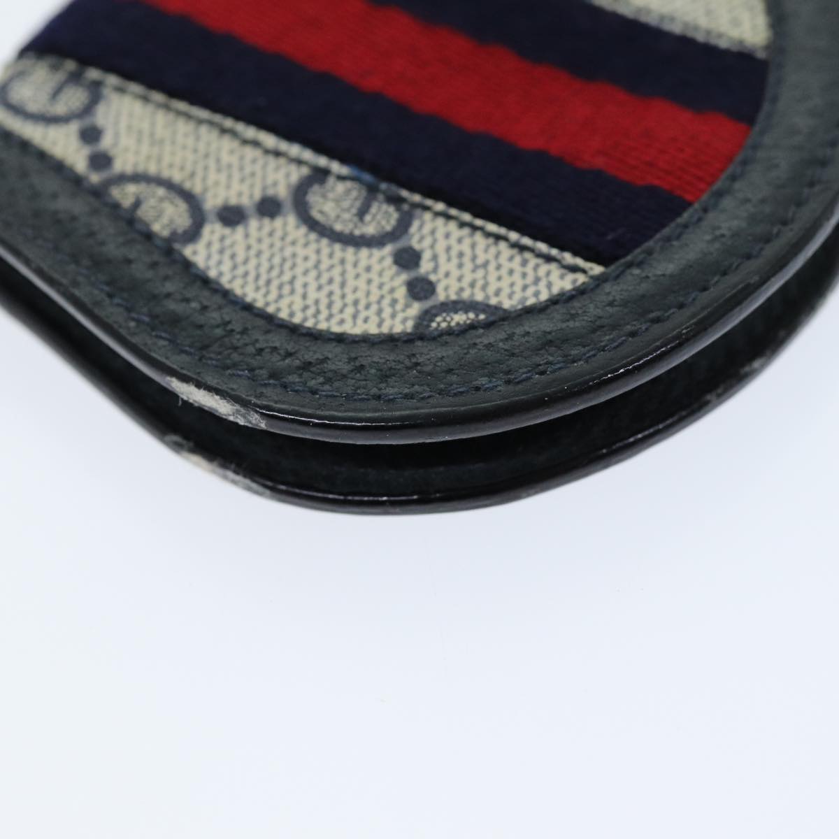 GUCCI GG Supreme Sherry Line Coin Purse PVC Red Navy yk12588