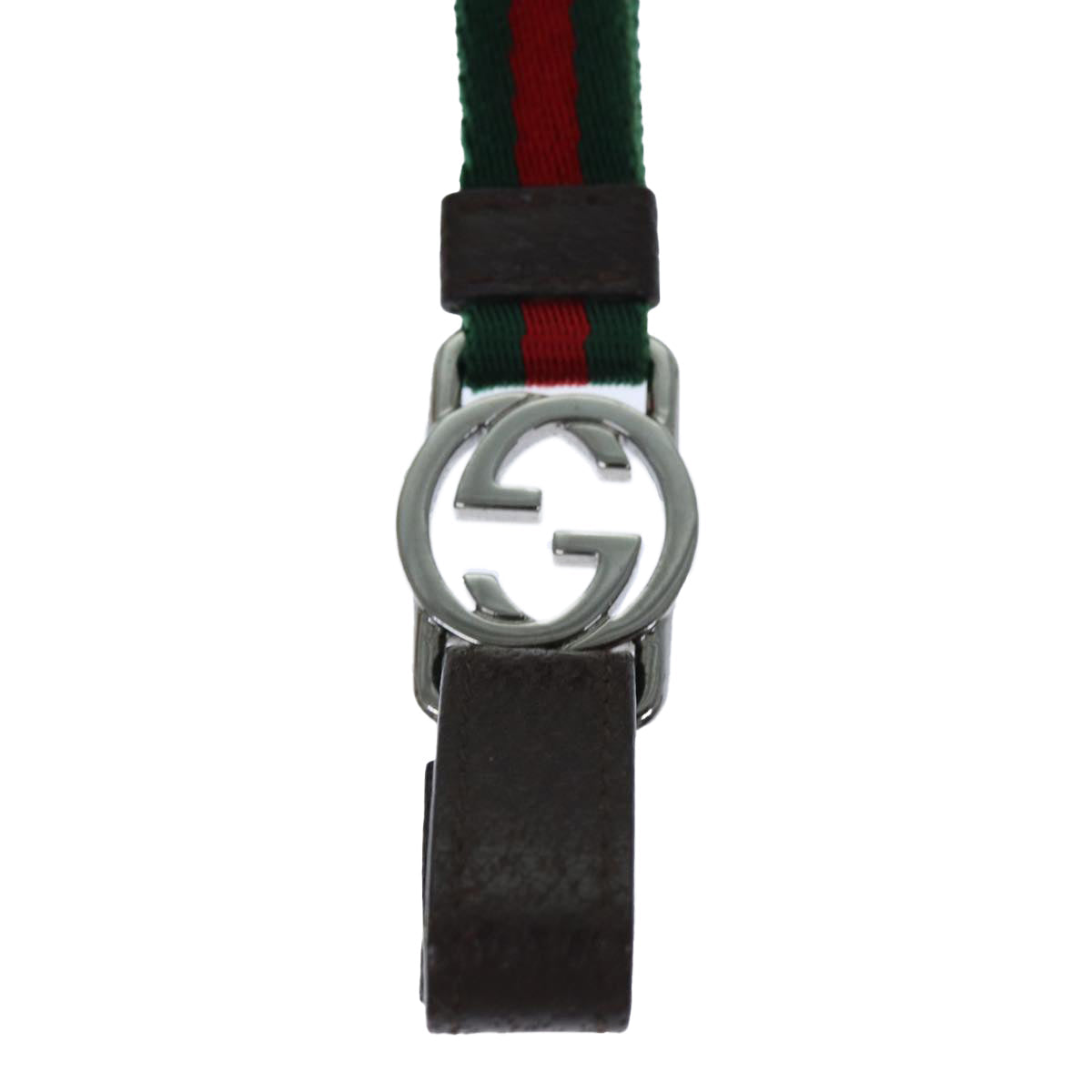 GUCCI Neck Strap Web Sherry Line Canvas Green Red 115278 yk12589