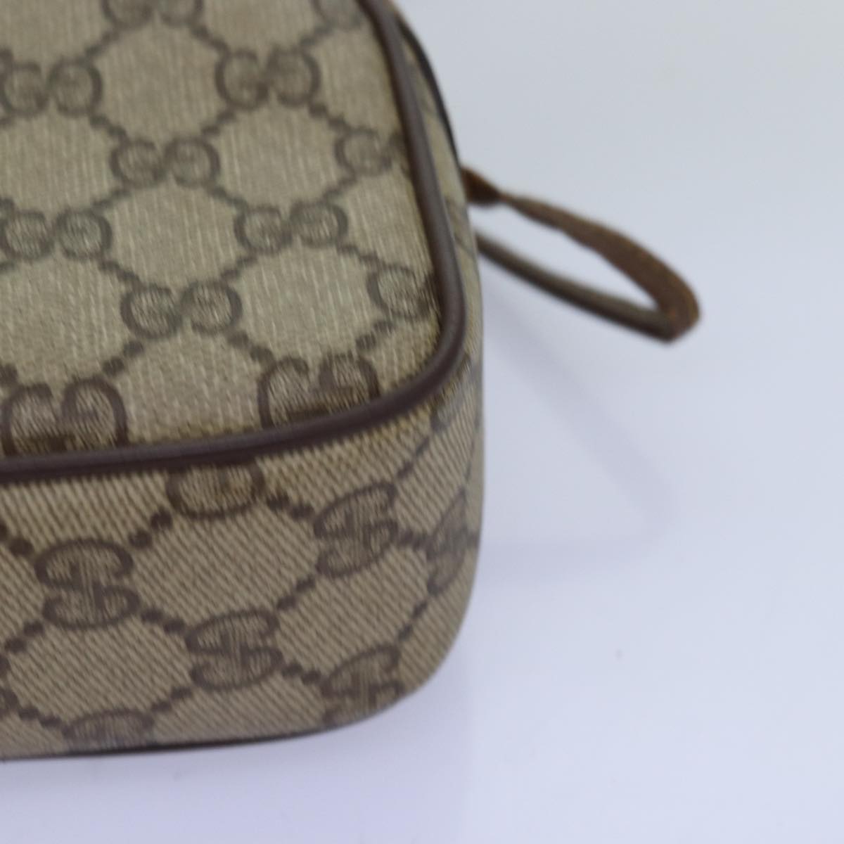 GUCCI GG Supreme Shoulder Bag PVC Beige 116 02 607 yk12594