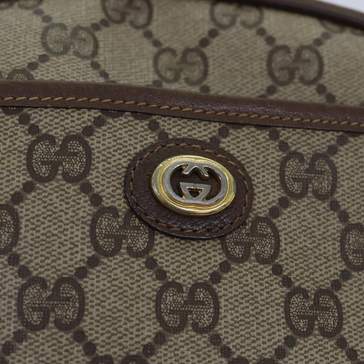 GUCCI GG Supreme Shoulder Bag PVC Beige 116 02 607 yk12594