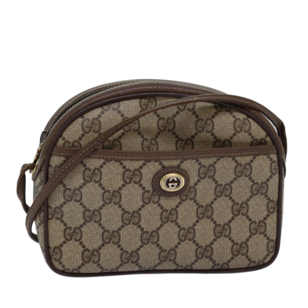 GUCCI GG Supreme Shoulder Bag PVC Beige 116 02 607 yk12594