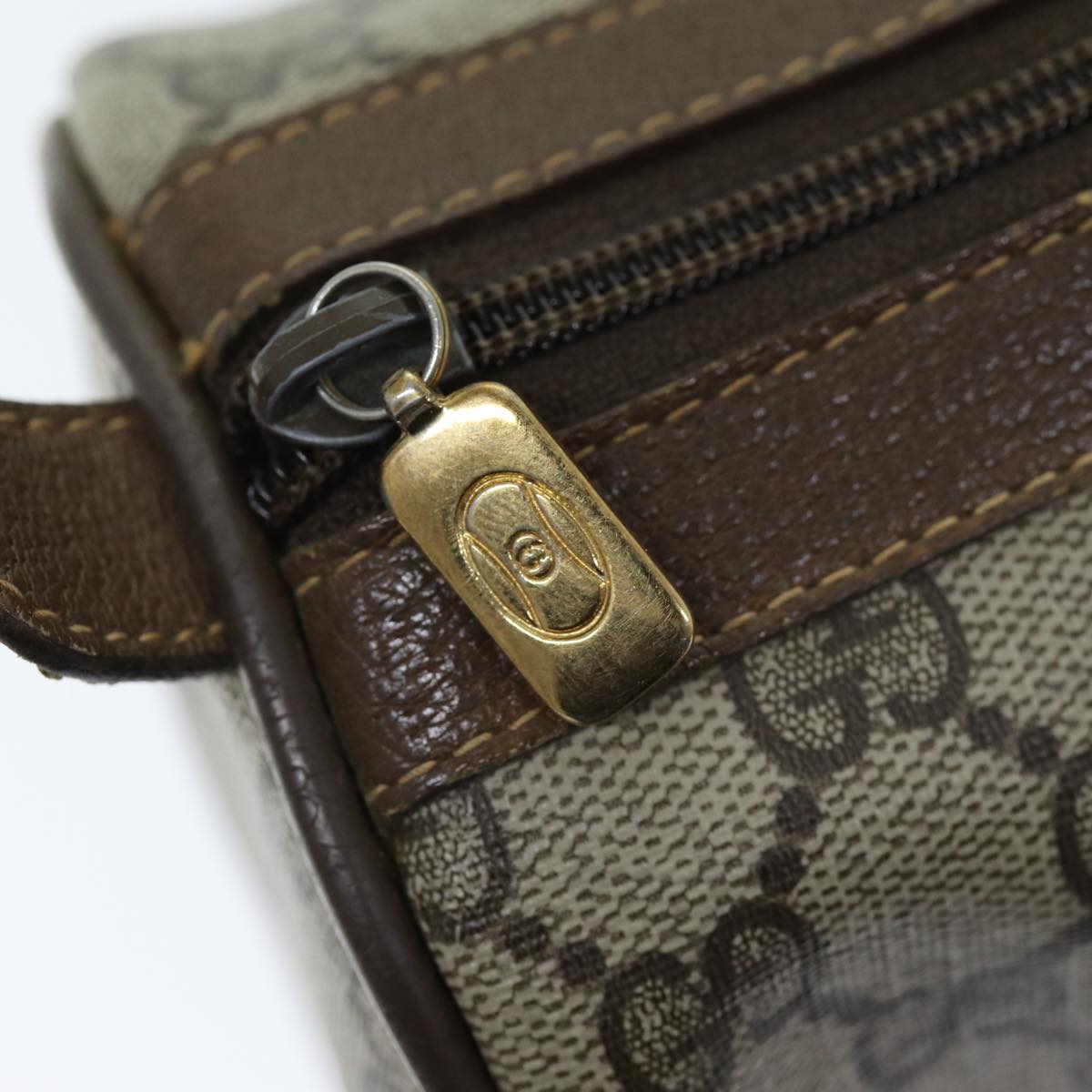 GUCCI GG Supreme Web Sherry Line Boston Bag PVC Beige Red 69 02 007 yk12611