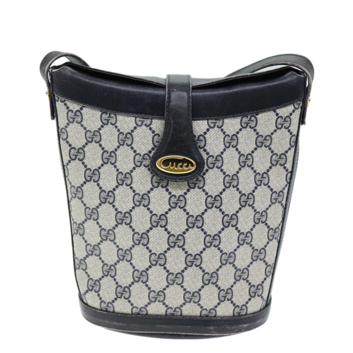 GUCCI GG Supreme Shoulder Bag PVC Navy yk12621