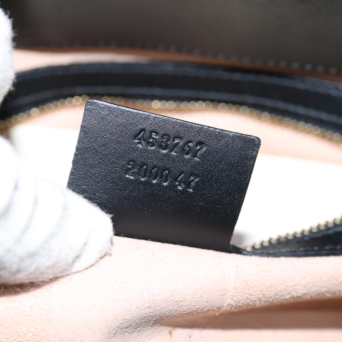 GUCCI Bamboo Nimfair Small Hand Bag Leather 2way Black 453767 yk12625