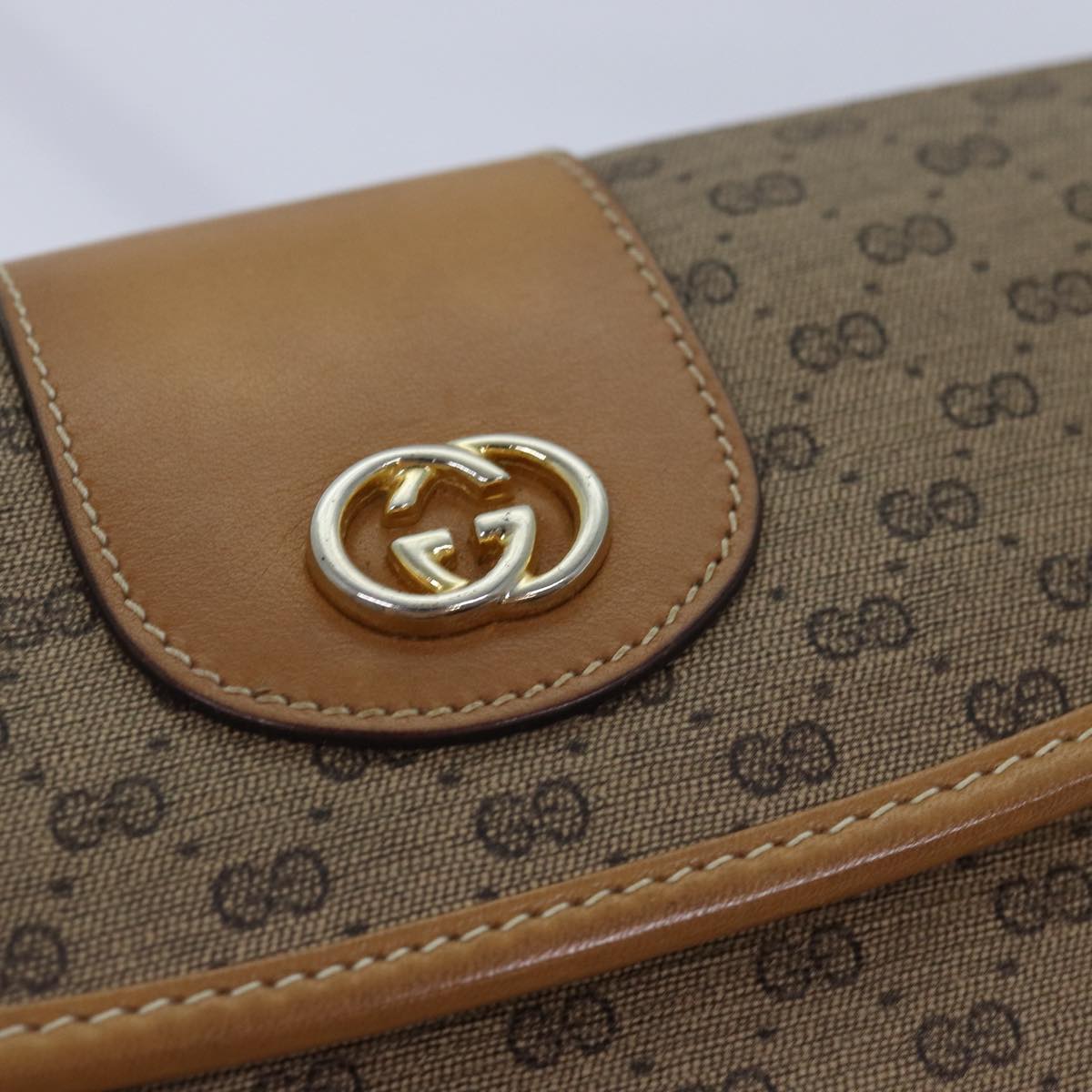 GUCCI Micro GG Supreme Shoulder Bag PVC Beige 001 14 5364 yk12661