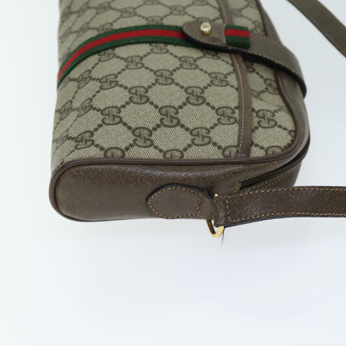 GUCCI GG Supreme Web Sherry Line Shoulder Bag Red Beige 10 02 055 yk12671