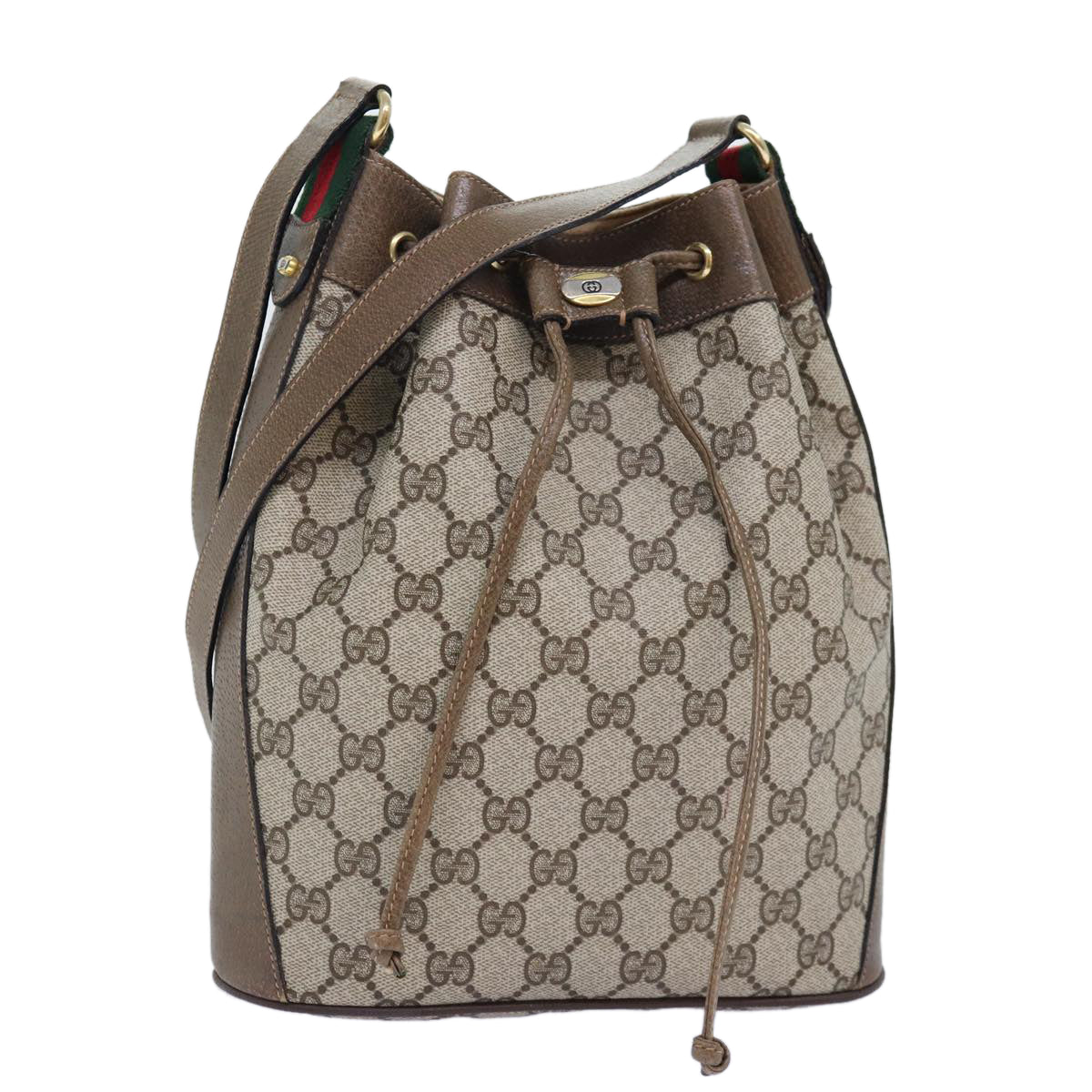 GUCCI GG Supreme Web Sherry Line Shoulder Bag Red Beige 41 02 034 yk12678