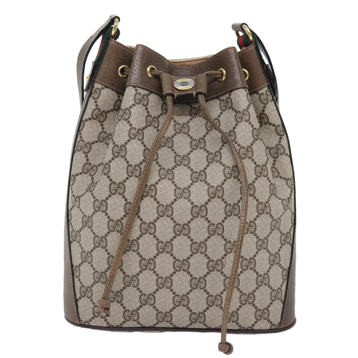 GUCCI GG Supreme Web Sherry Line Shoulder Bag Red Beige 41 02 034 yk12678