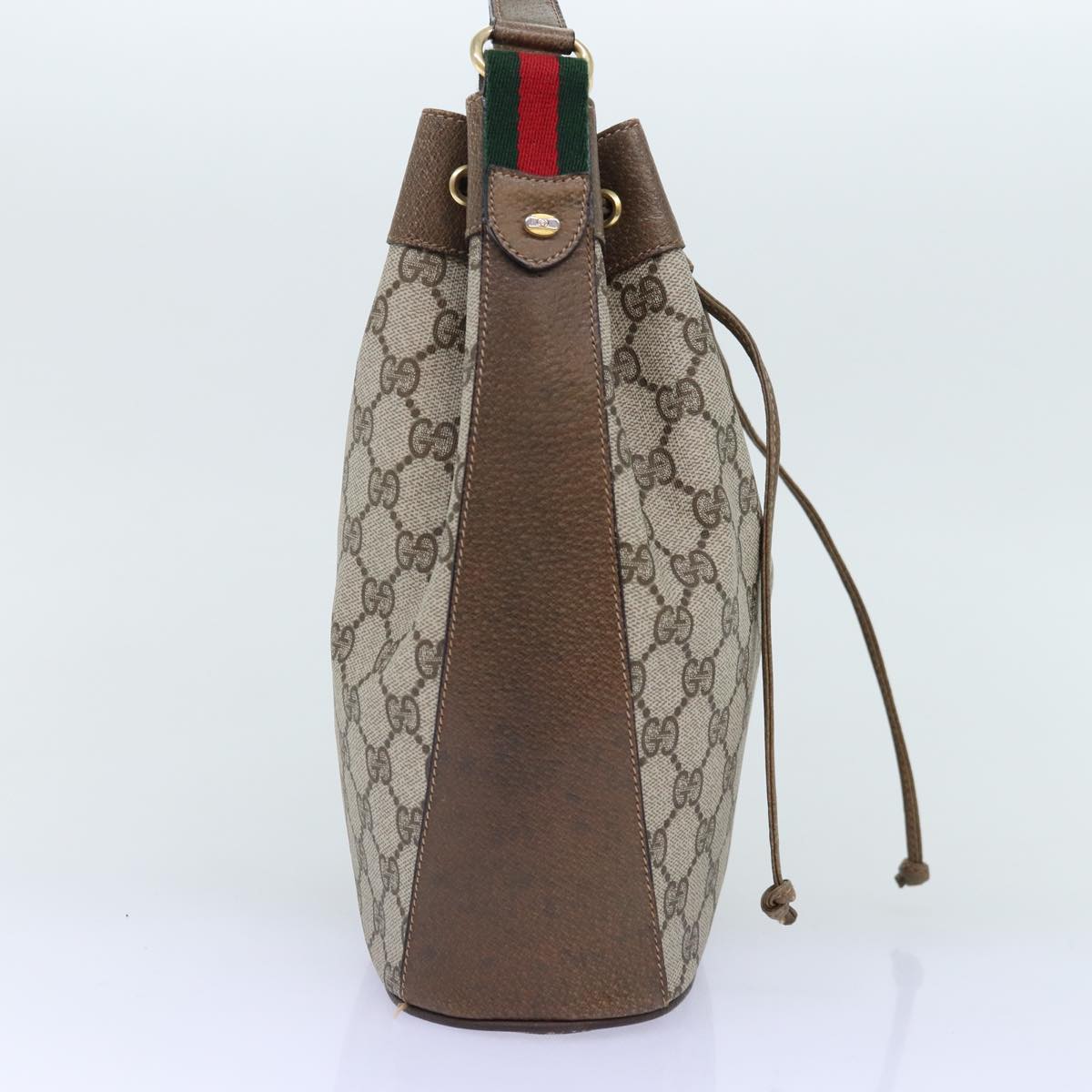 GUCCI GG Supreme Web Sherry Line Shoulder Bag Red Beige 41 02 034 yk12678