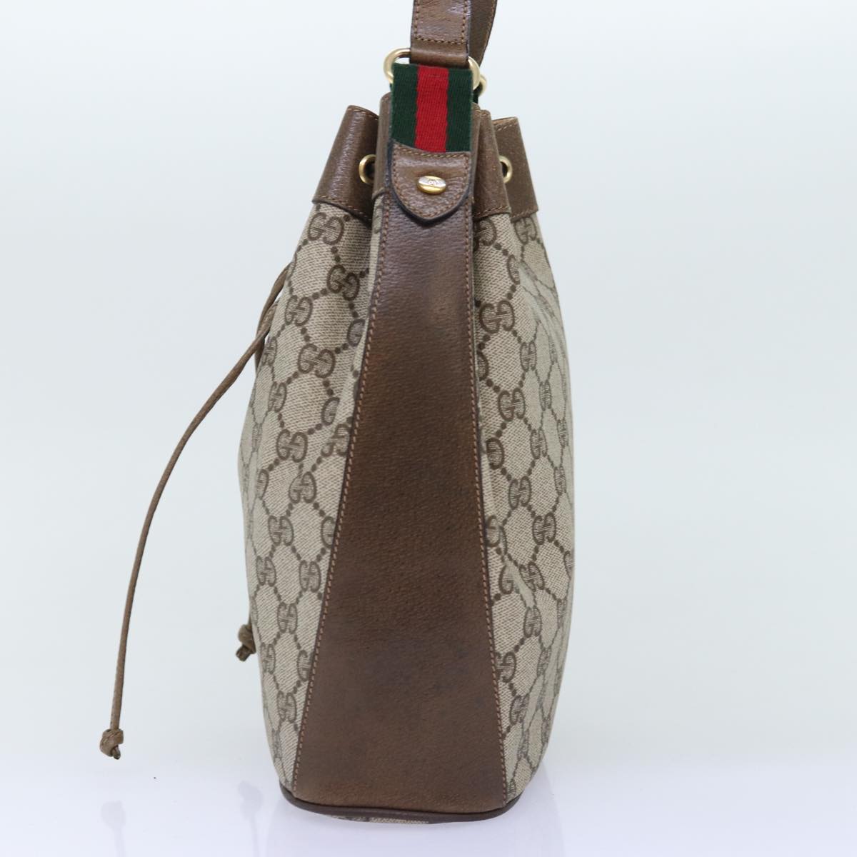 GUCCI GG Supreme Web Sherry Line Shoulder Bag Red Beige 41 02 034 yk12678