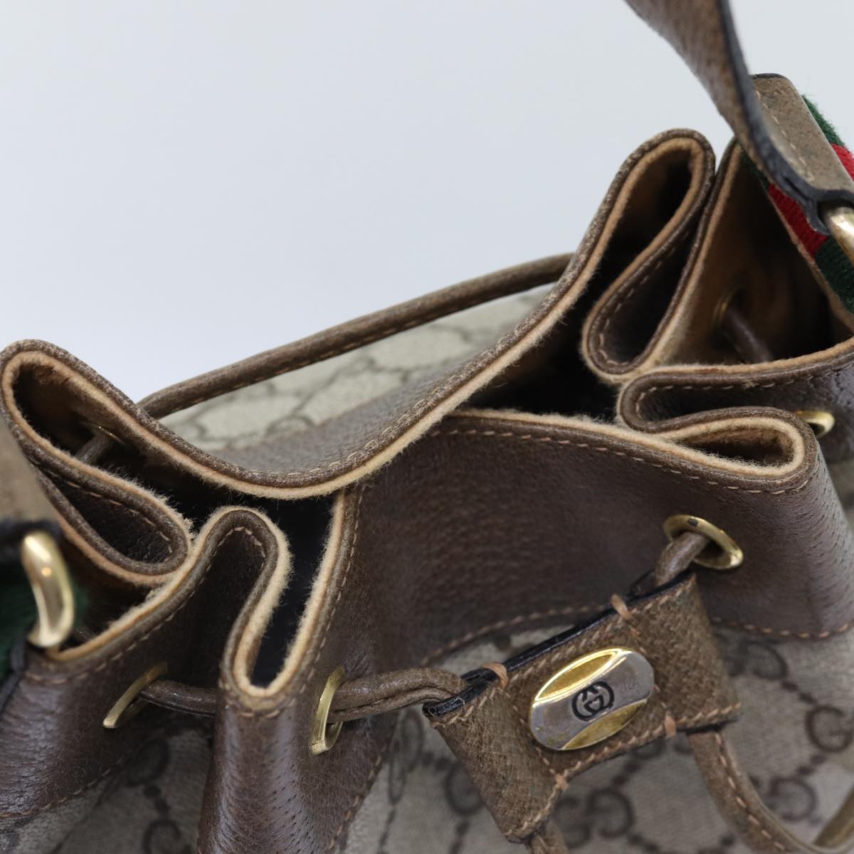 GUCCI GG Supreme Web Sherry Line Shoulder Bag Red Beige 41 02 034 yk12678