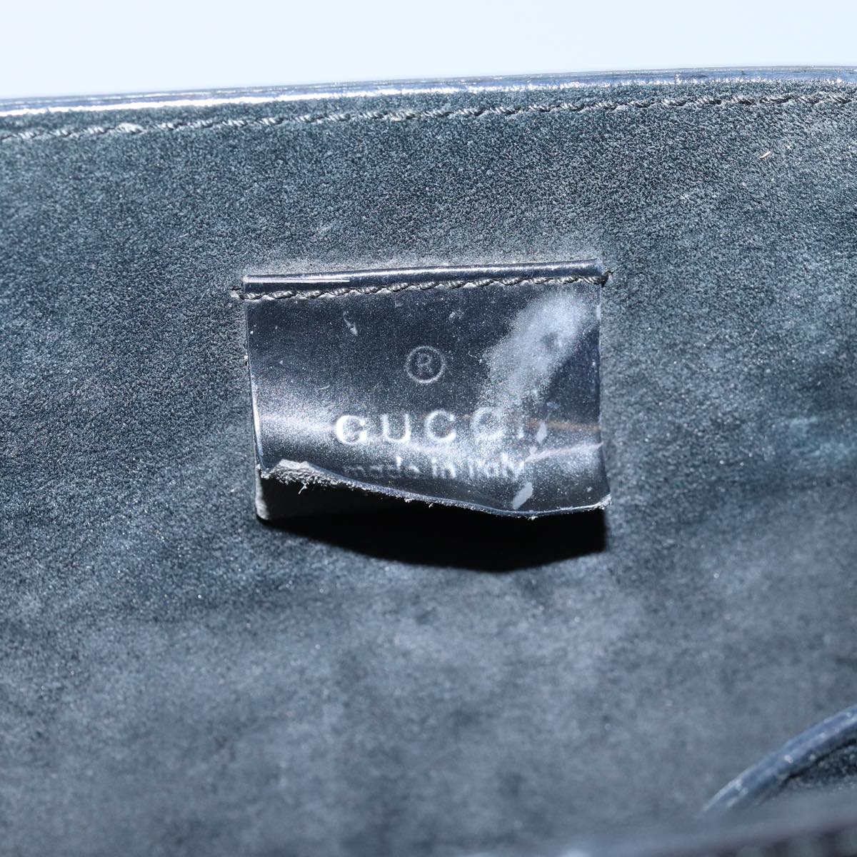 GUCCI Bamboo Hand Bag Enamel Black 002 1060 yk12681