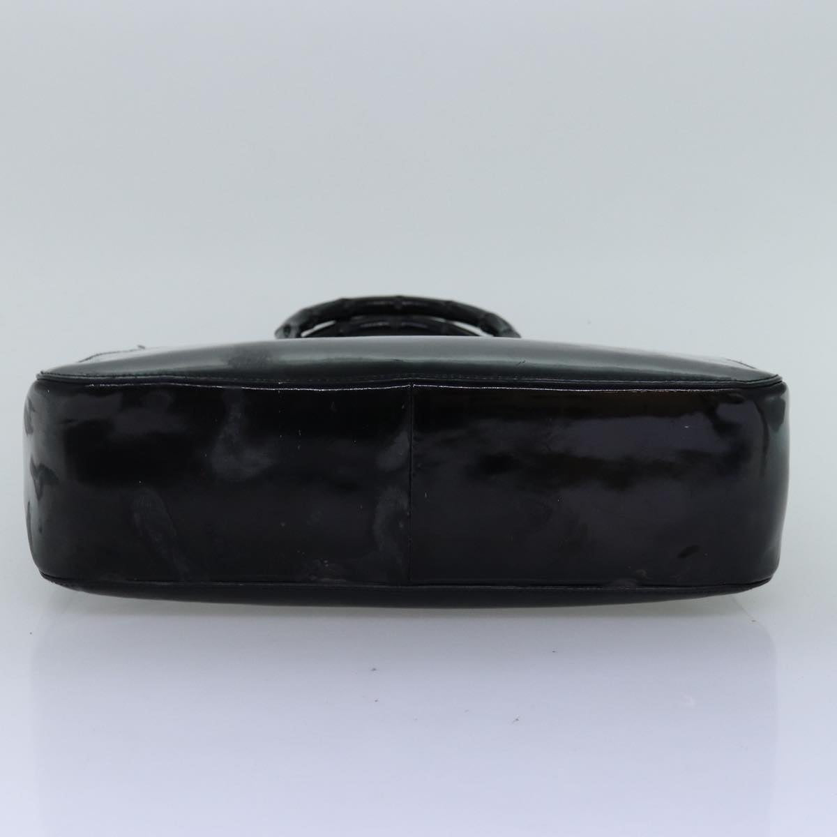 GUCCI Bamboo Hand Bag Enamel Black 002 1060 yk12681
