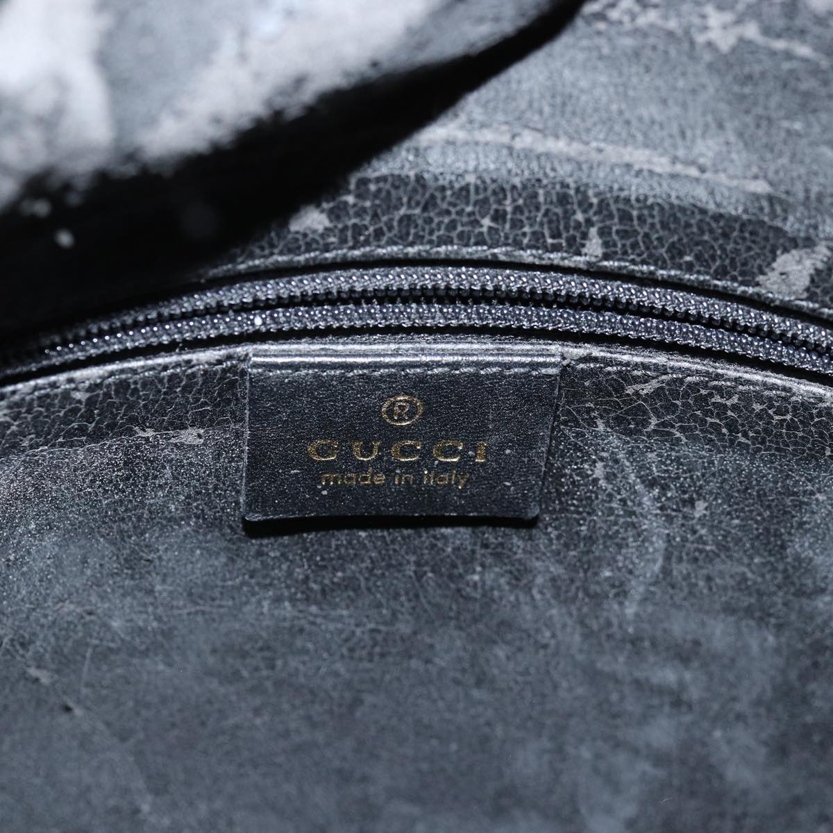 GUCCI Bamboo Hand Bag Leather 2way Black 001 1638 yk12693