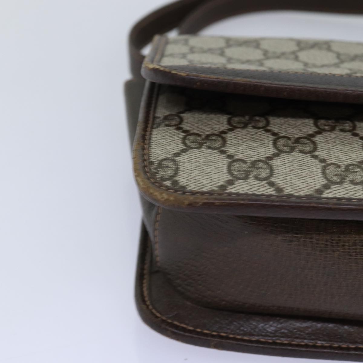 GUCCI GG Supreme Web Sherry Line Shoulder Bag PVC Beige Red Green yk12734