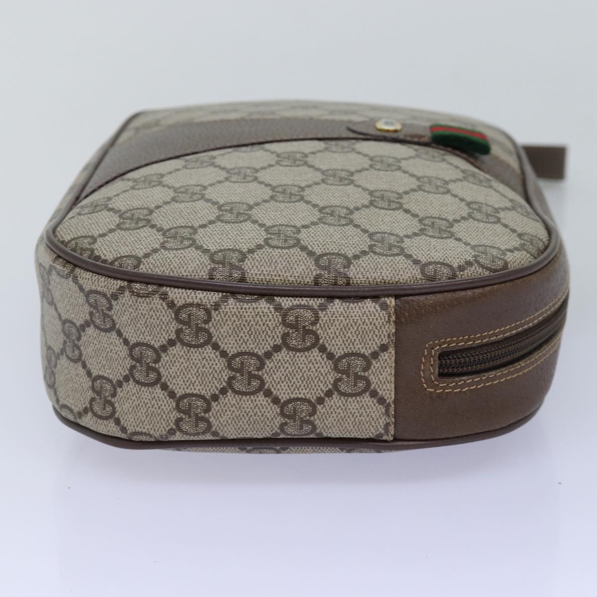 GUCCI GG Supreme Web Sherry Line Clutch Bag PVC Beige Red 89 01 034 yk12747