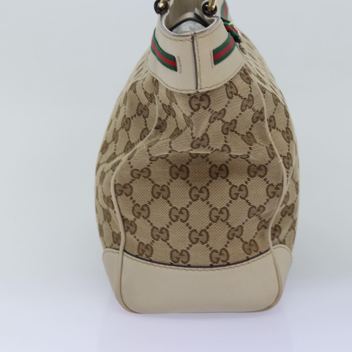 GUCCI GG Canvas Web Sherry Line Tote Bag Beige Red Green 257061 yk12775