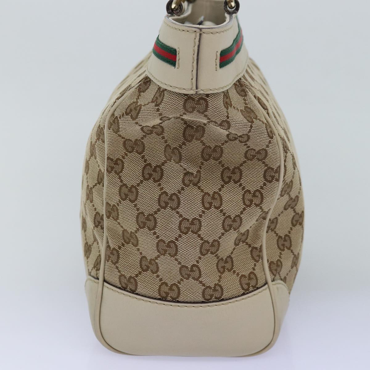 GUCCI GG Canvas Web Sherry Line Tote Bag Beige Red Green 257061 yk12775