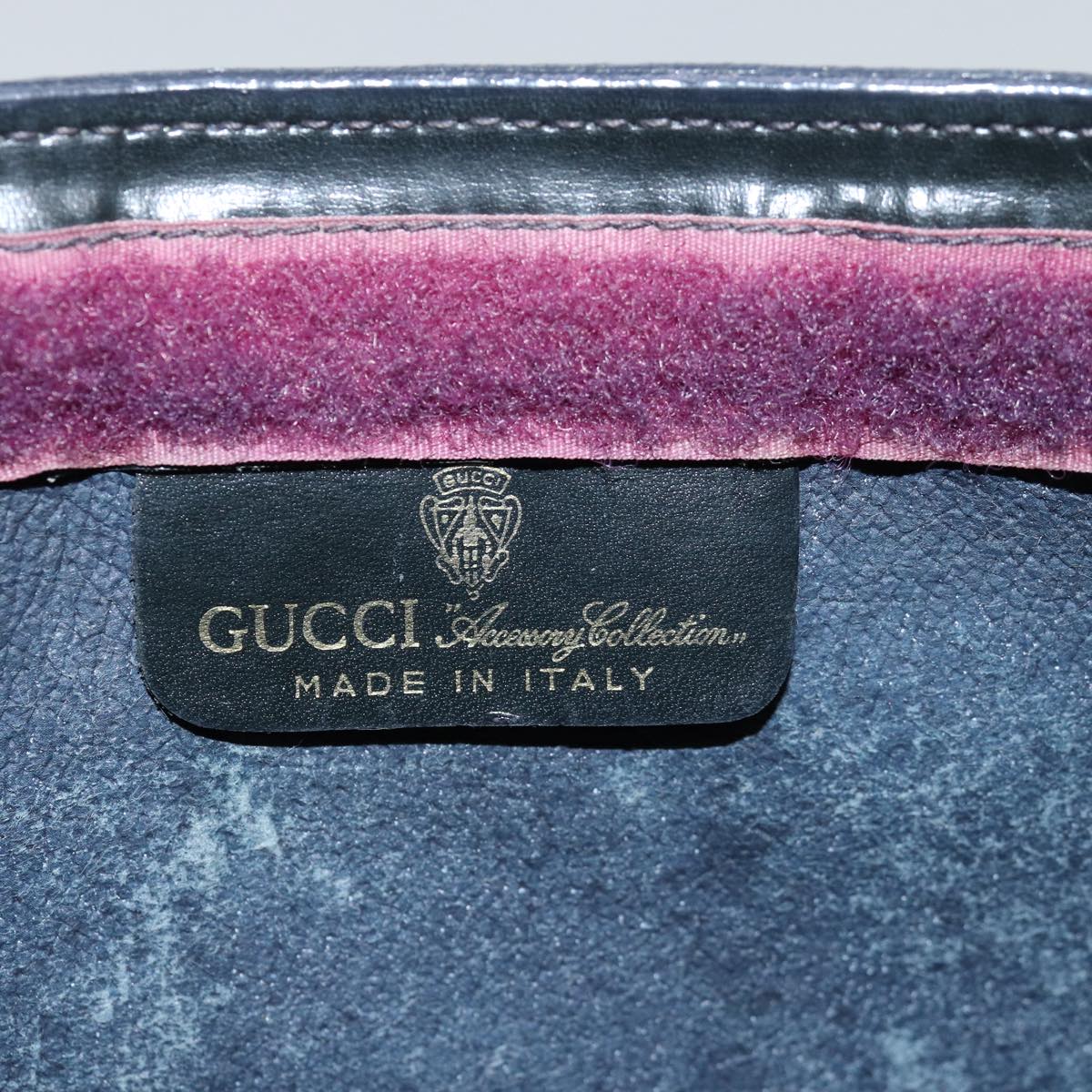 GUCCI GG Supreme Sherry Line Clutch Bag PVC Navy Red 67 014 2125 yk12776