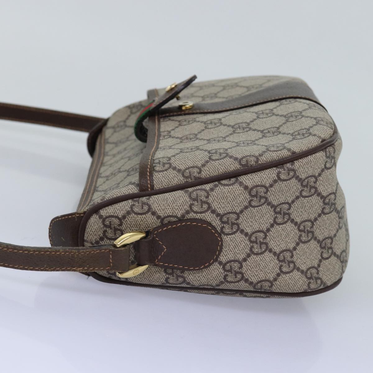 GUCCI GG Supreme Web Sherry Line Shoulder Bag Beige Red 001 123 yk12792