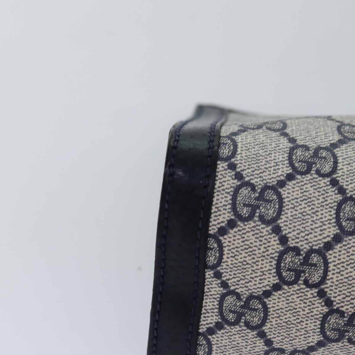 GUCCI GG Supreme Sherry Line Clutch Bag PVC Navy Red 89 01 002 yk12807