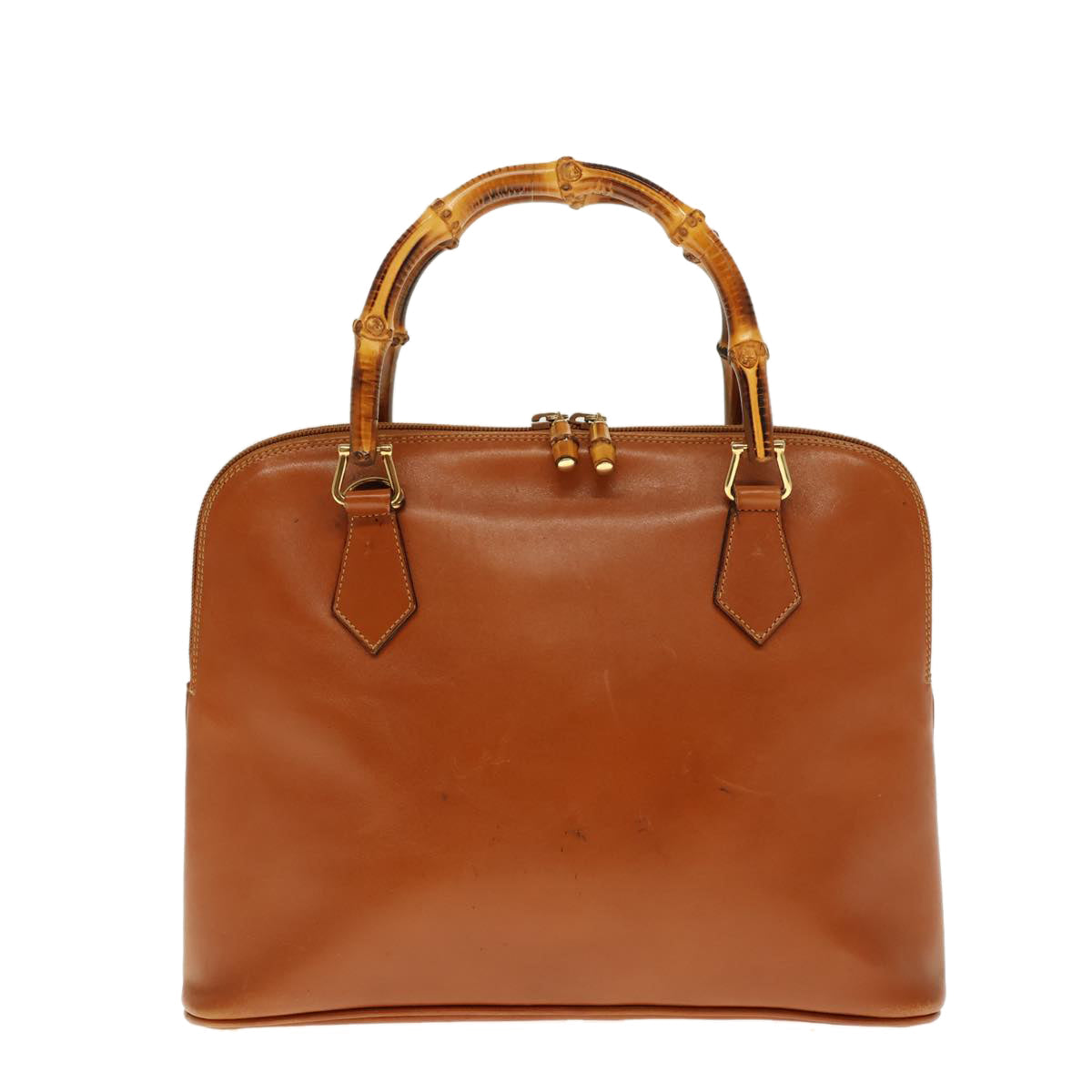 GUCCI Bamboo Hand Bag Leather 2way Brown 000 1186 0289 yk12820