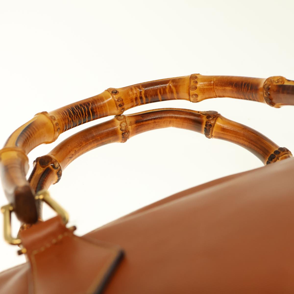 GUCCI Bamboo Hand Bag Leather 2way Brown 000 1186 0289 yk12820