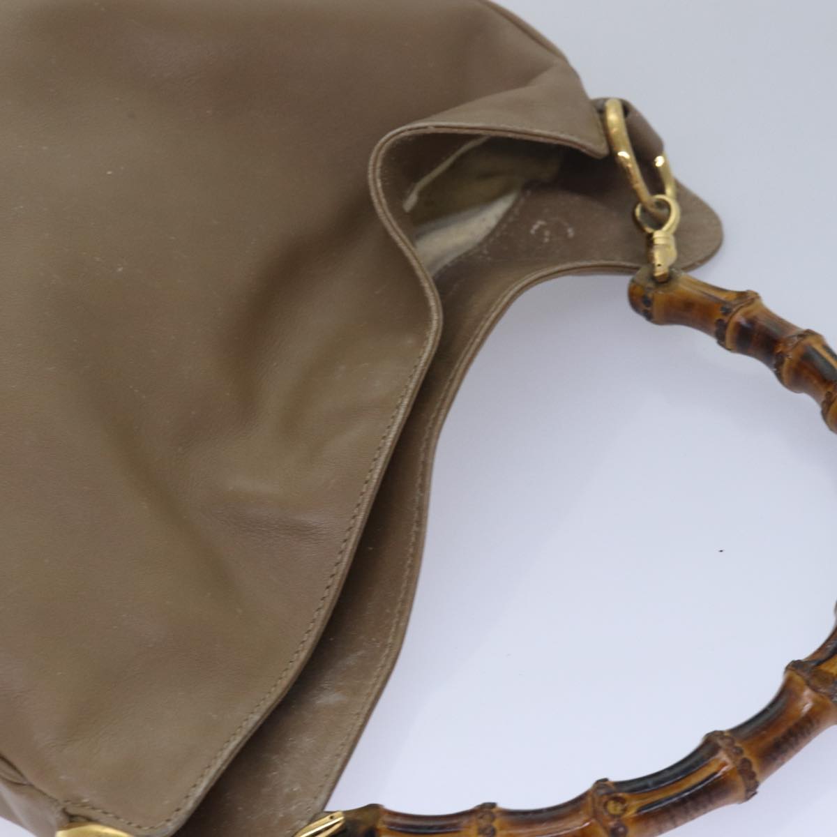 GUCCI Bamboo Hand Bag Leather Beige 001 2113 1638 yk12821