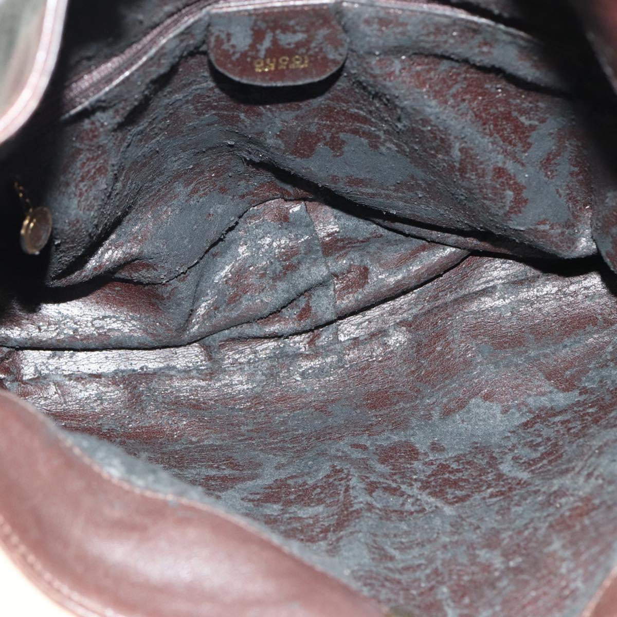 GUCCI Hand Bag Leather Bamboo Brown 001 8444 1638 yk12825