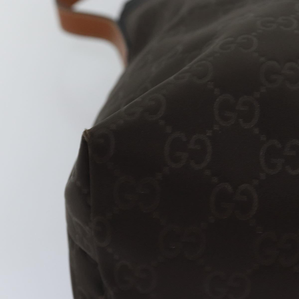 GUCCI GG Canvas Shoulder Bag Nylon Brown 308840 yk12840