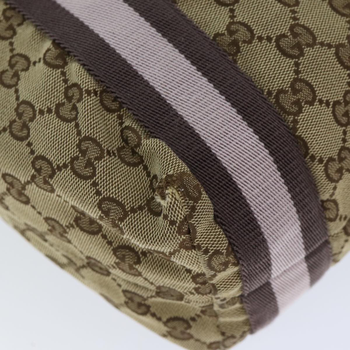 GUCCI GG Canvas Sherry Line Tote Bag Pink Beige 189669 yk12855