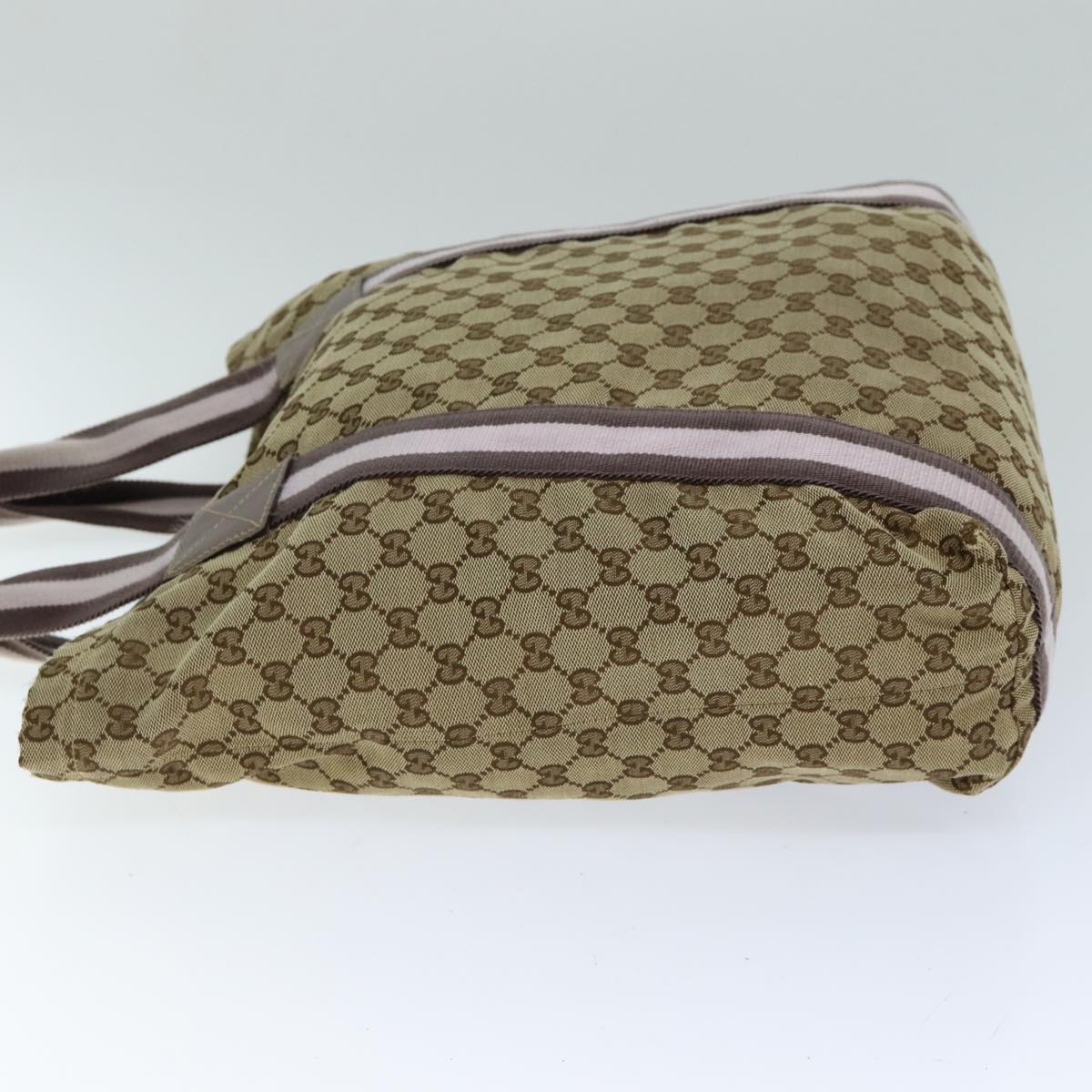GUCCI GG Canvas Sherry Line Tote Bag Pink Beige 189669 yk12855
