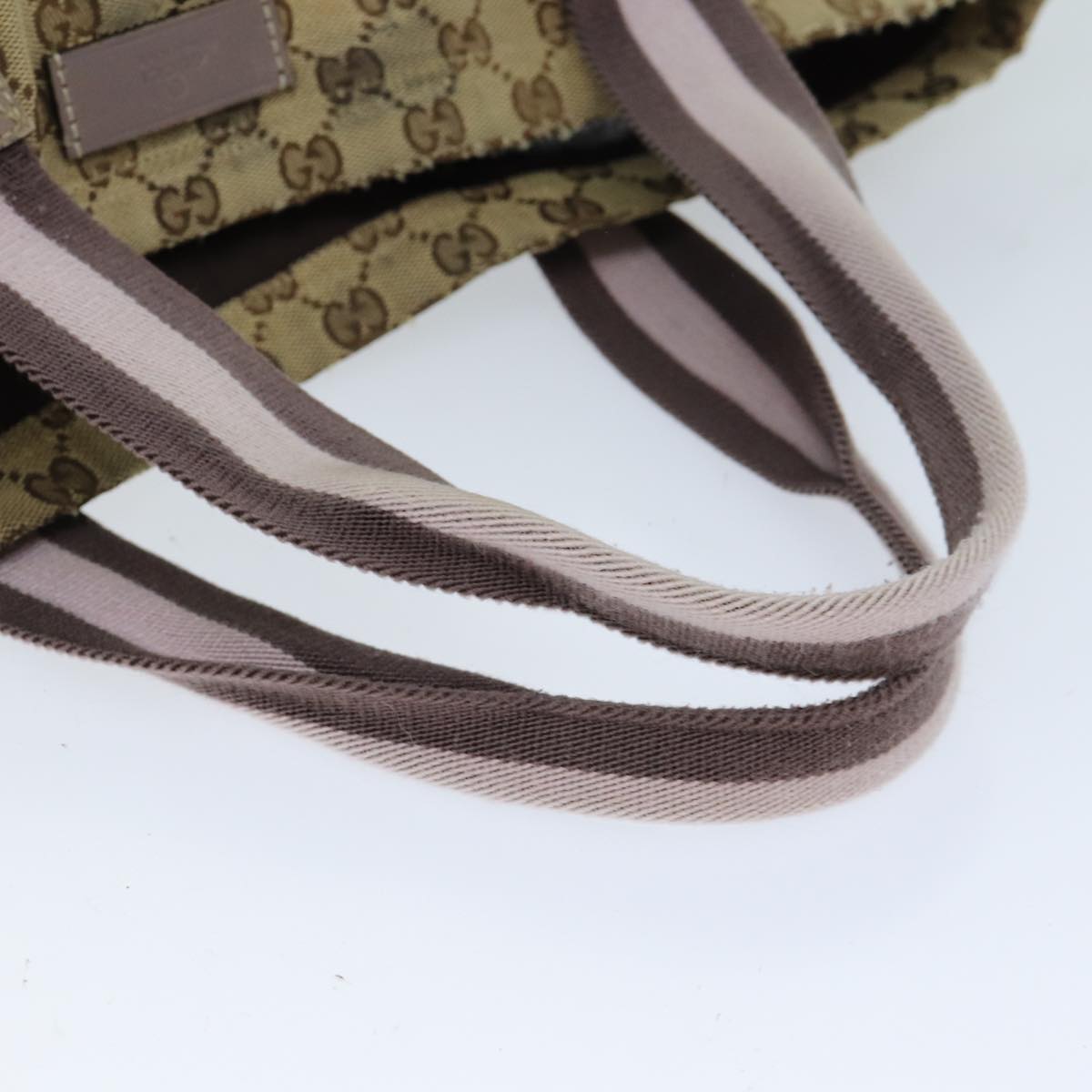 GUCCI GG Canvas Sherry Line Tote Bag Pink Beige 189669 yk12855
