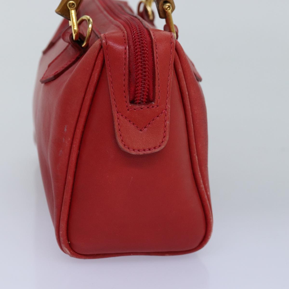 GUCCI Bamboo Hand Bag Leather Red 007 122 0232 yk12871