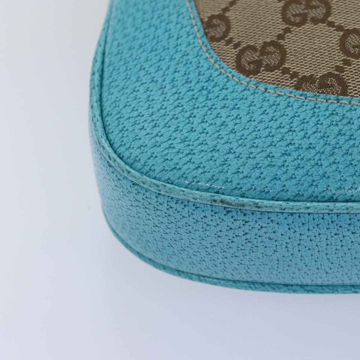 GUCCI Jackie GG Canvas Shoulder Bag Light Blue Beige 00963 yk12888A