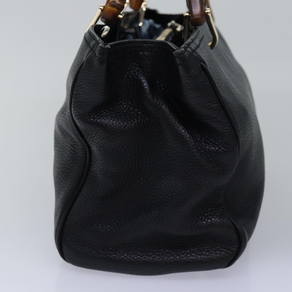 GUCCI Bamboo Swing Hand Bag Leather 2way Black 323660 yk12954