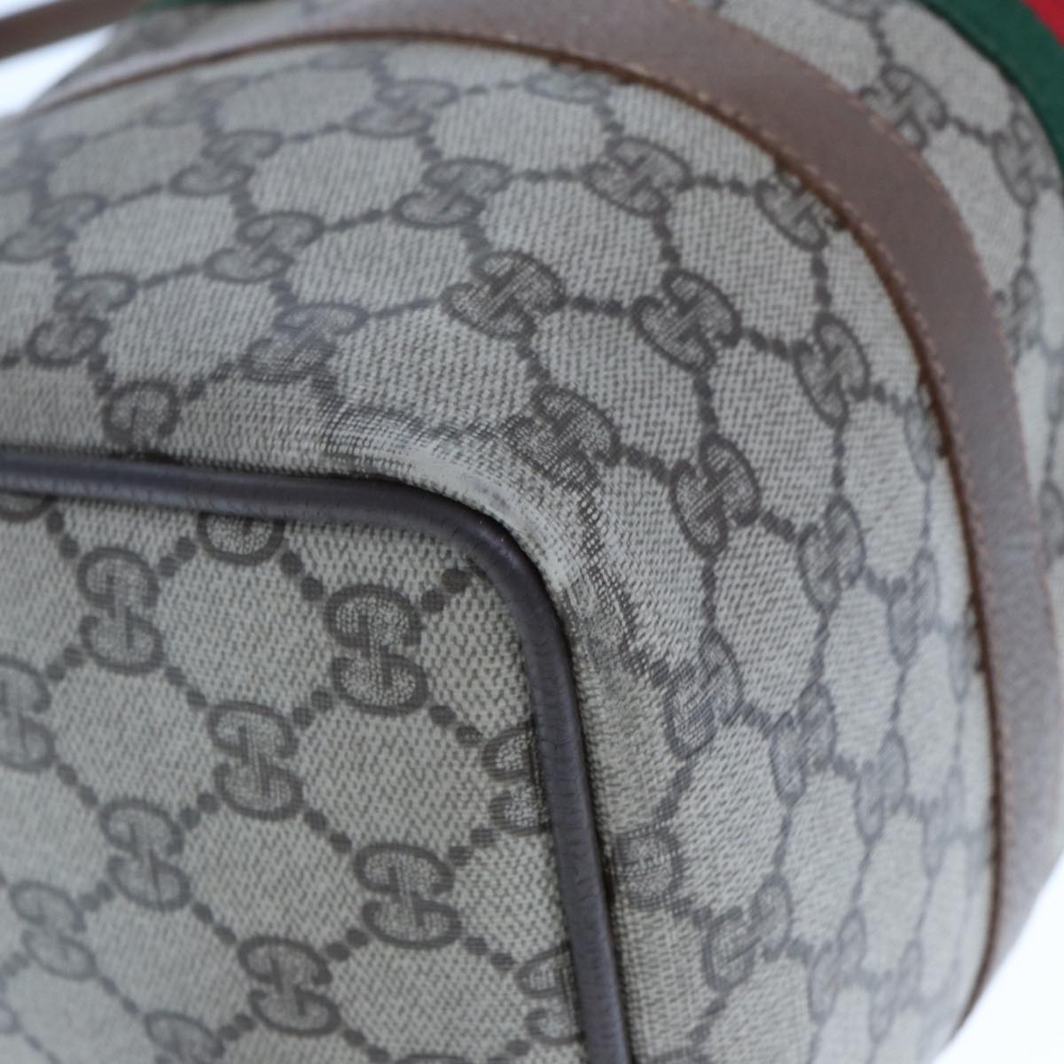 GUCCI GG Supreme Web Sherry Line Boston Bag PVC Beige Red 98 02 007 yk13015