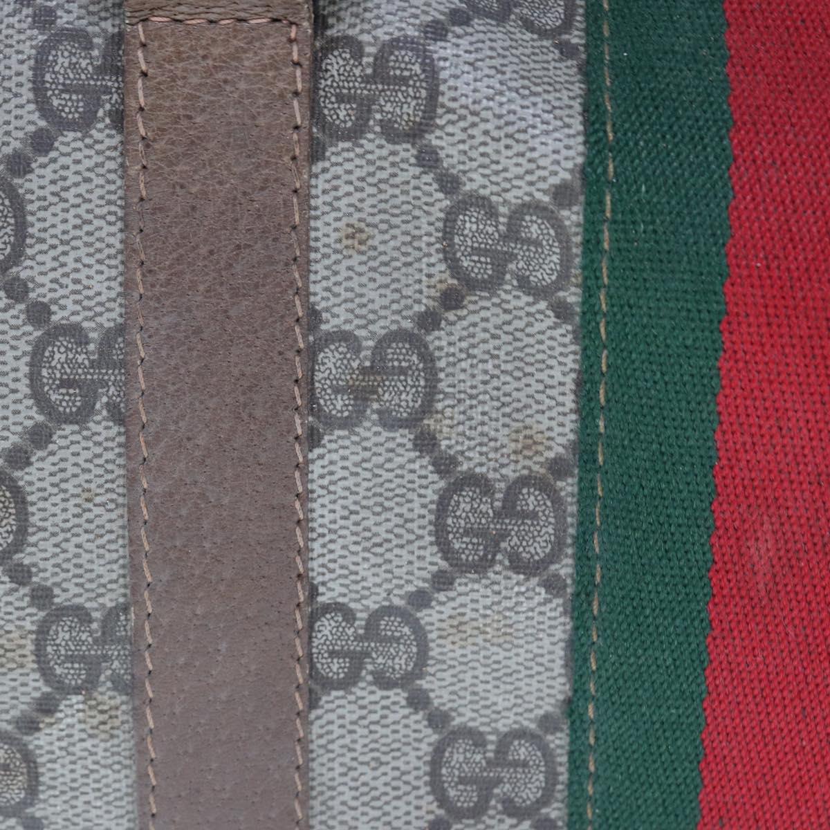 GUCCI GG Supreme Web Sherry Line Boston Bag PVC Beige Red 98 02 007 yk13015