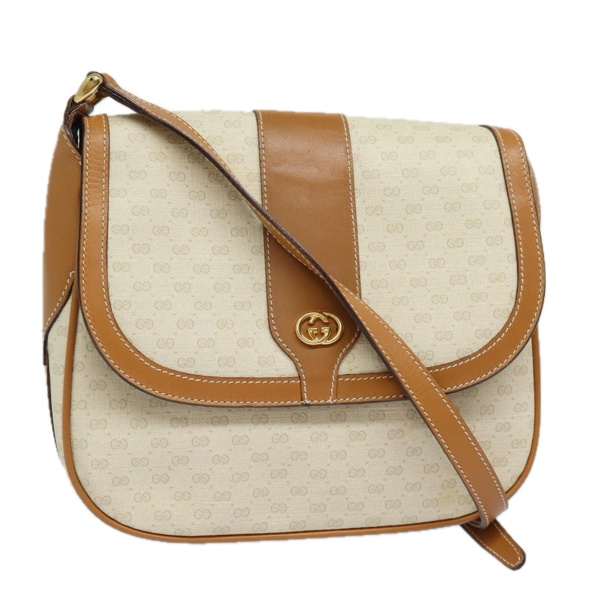 GUCCI Micro GG Supreme Shoulder Bag PVC Leather Beige 001 41 4425 yk13040