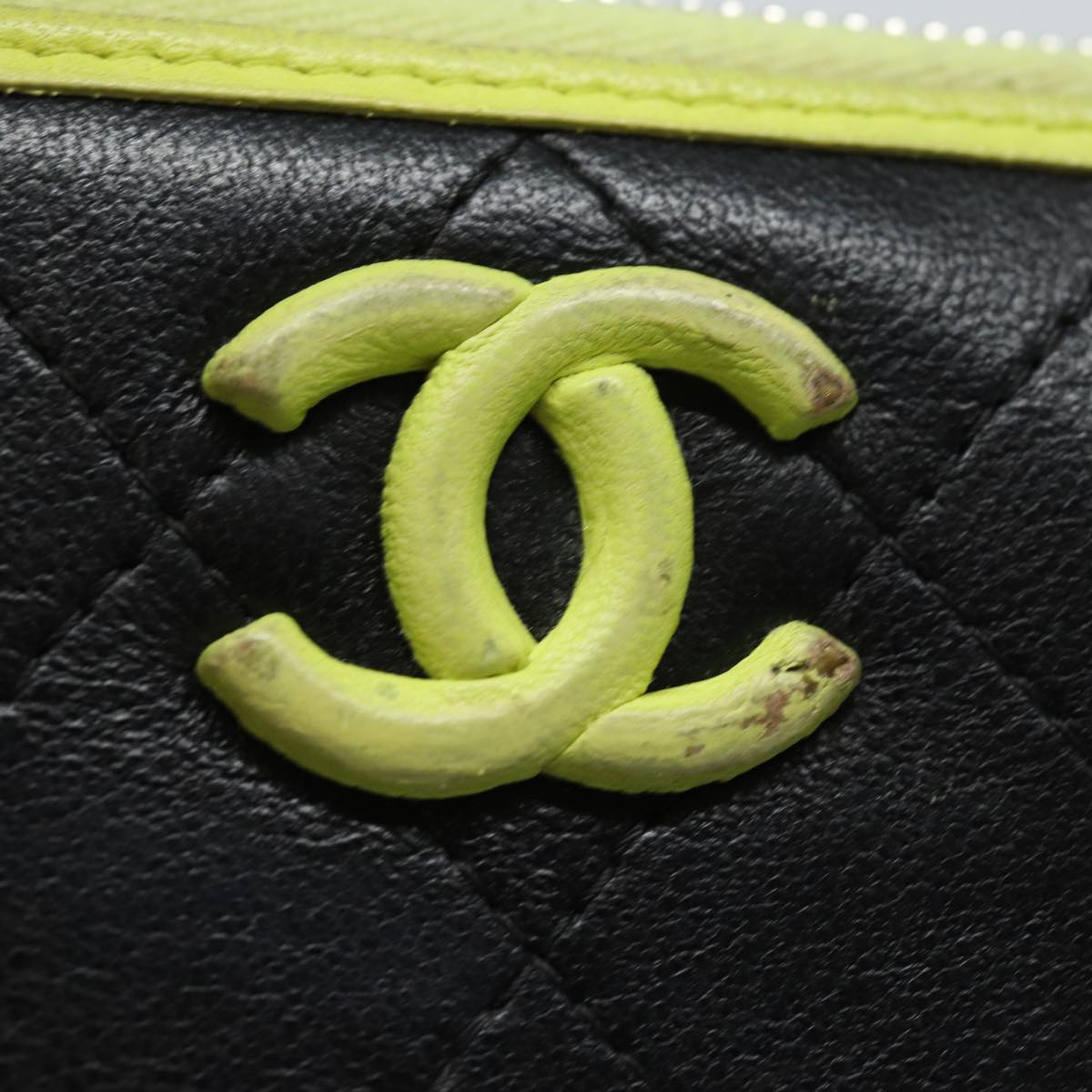CHANEL Matelasse Long Wallet Leather Black CC yk13055