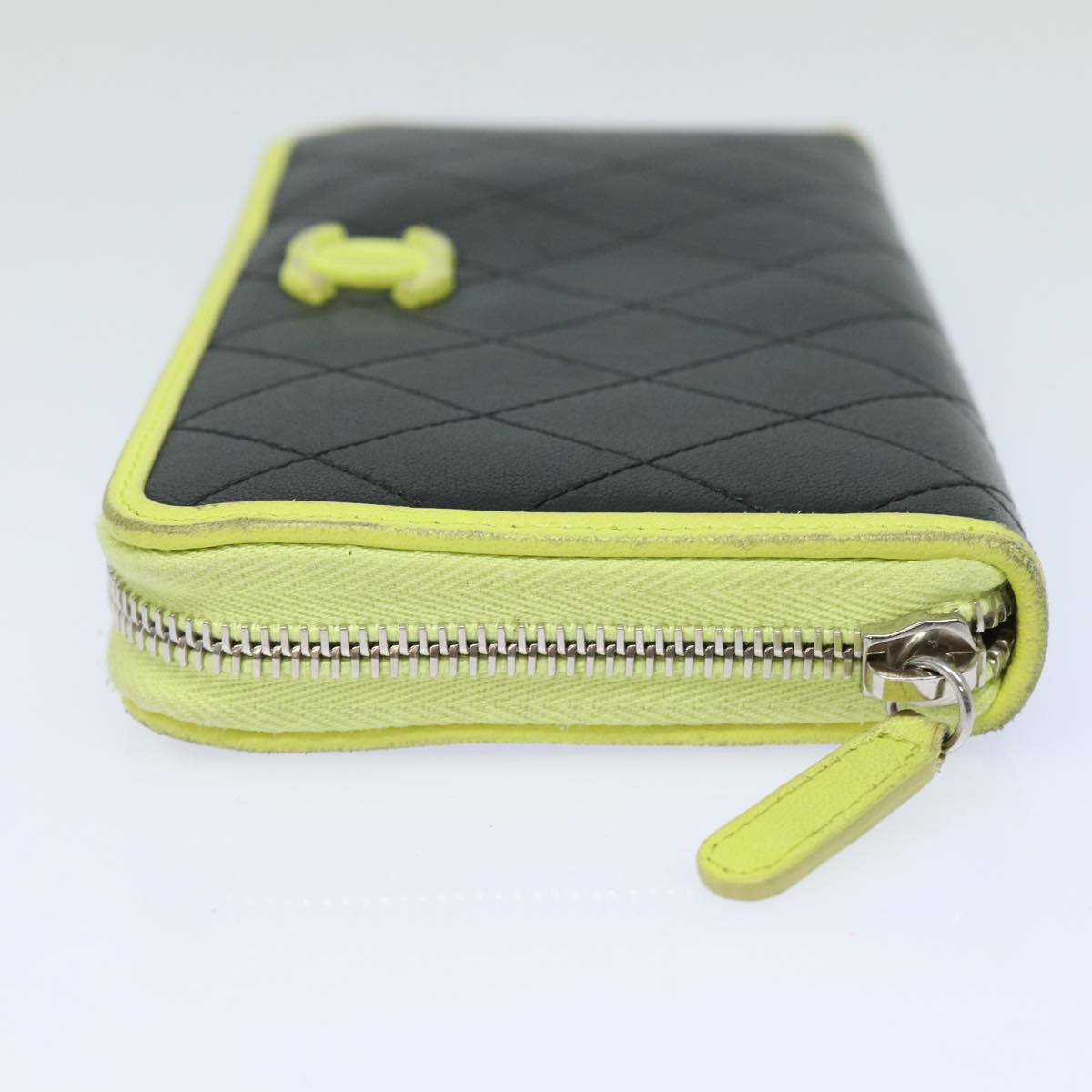 CHANEL Matelasse Long Wallet Leather Black CC yk13055
