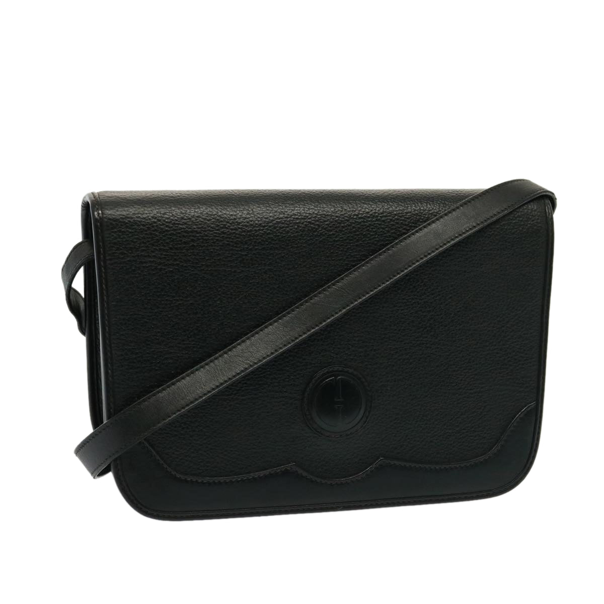 GUCCI Shoulder Bag Leather Black yk13058